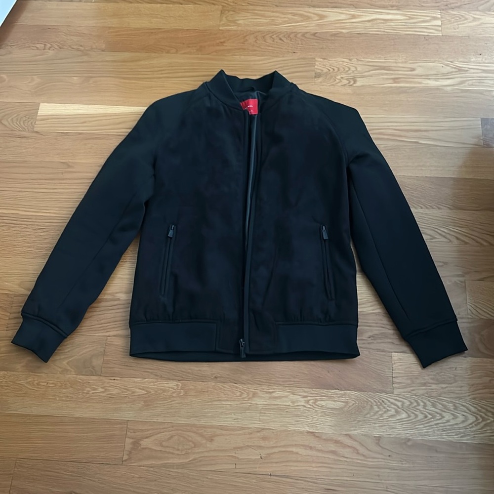 Zara Men’s XL Baseball Collar Black Zipper Jacket